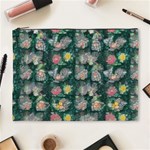 Mid Century Retro Floral 1970s 1960s Pattern 62 Cosmetic Bag (XL)
