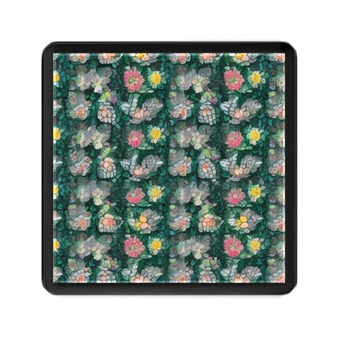 Mid Century Retro Floral 1970s 1960s Pattern 62 Memory Card Reader (Square) from ArtsNow.com Front