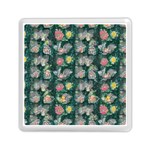 Mid Century Retro Floral 1970s 1960s Pattern 62 Memory Card Reader (Square)