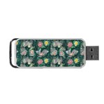 Mid Century Retro Floral 1970s 1960s Pattern 62 Portable USB Flash (Two Sides)