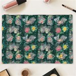 Mid Century Retro Floral 1970s 1960s Pattern 62 Cosmetic Bag (XXL)