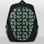 Mid Century Retro Floral 1970s 1960s Pattern 62 Backpack Bag