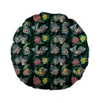 Mid Century Retro Floral 1970s 1960s Pattern 62 Standard 15  Premium Round Cushions