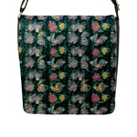 Mid Century Retro Floral 1970s 1960s Pattern 62 Flap Closure Messenger Bag (L)