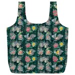 Mid Century Retro Floral 1970s 1960s Pattern 62 Full Print Recycle Bag (XL)