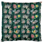 Mid Century Retro Floral 1970s 1960s Pattern 62 Standard Premium Plush Fleece Cushion Case (Two Sides)