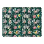 Mid Century Retro Floral 1970s 1960s Pattern 62 35  x 27  Two Sides Premium Plush Fleece Blanket (Mini)