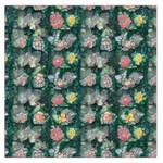 Mid Century Retro Floral 1970s 1960s Pattern 62 36  x 36  Square Satin Scarf
