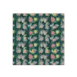 Mid Century Retro Floral 1970s 1960s Pattern 62 22  x 22  Satin Bandana Scarf