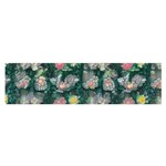 Mid Century Retro Floral 1970s 1960s Pattern 62 16 x 60  Oblong Satin Scarf