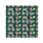 Mid Century Retro Floral 1970s 1960s Pattern 62 30  x 30  Large Square Satin Scarf