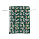 Mid Century Retro Floral 1970s 1960s Pattern 62 Lightweight Drawstring Pouch (S)