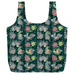 Mid Century Retro Floral 1970s 1960s Pattern 62 Full Print Recycle Bag (XXL)