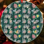 Mid Century Retro Floral 1970s 1960s Pattern 62 UV Print Acrylic Ornament Round