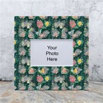 Mid Century Retro Floral 1970s 1960s Pattern 62 White Box Photo Frame 4  x 6 
