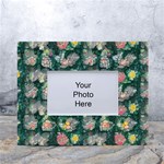 Mid Century Retro Floral 1970s 1960s Pattern 62 White Tabletop Photo Frame 4 x6 