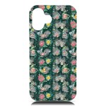 Mid Century Retro Floral 1970s 1960s Pattern 62 iPhone 16 Plus Black UV Print PC Hardshell Case