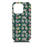 Mid Century Retro Floral 1970s 1960s Pattern 62 iPhone 16 Pro Max Black UV Print PC Hardshell Case