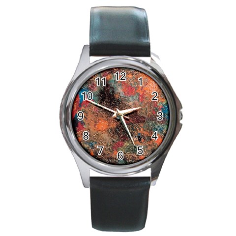 abstraction 22 Round Metal Watch from ArtsNow.com Front