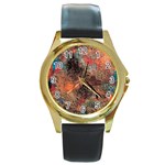 abstraction 22 Round Gold Metal Watch