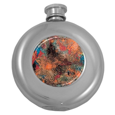 abstraction 22 Round Hip Flask (5 oz) from ArtsNow.com Front