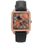 abstraction 22 Rose Gold Leather Watch 