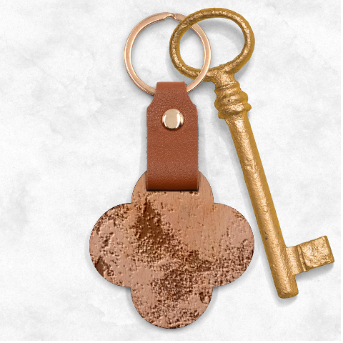 abstraction 22 Engraved Wood Key Chain from ArtsNow.com Front