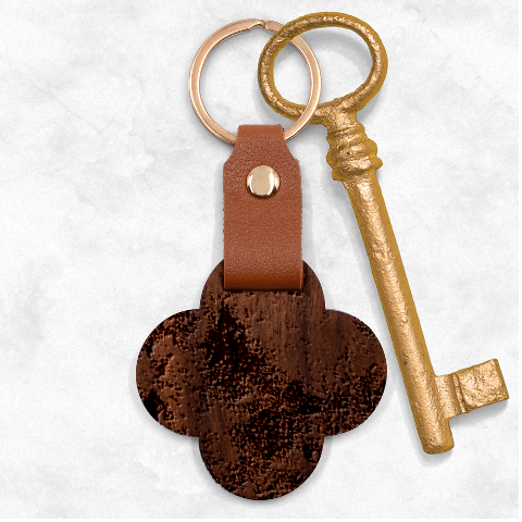 abstraction 22 Engraved Wood Key Chain from ArtsNow.com Front