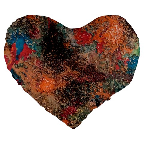 abstraction 22 Large 19  Premium Flano Heart Shape Cushions from ArtsNow.com Front