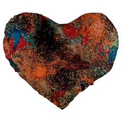 abstraction 22 Large 19  Premium Flano Heart Shape Cushions from ArtsNow.com Front
