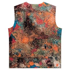 abstraction 22 Men s High Neck Button Up Puffer Vest from ArtsNow.com Back