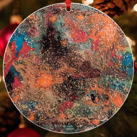 abstraction 22 UV Print Acrylic Ornament Round from ArtsNow.com Front