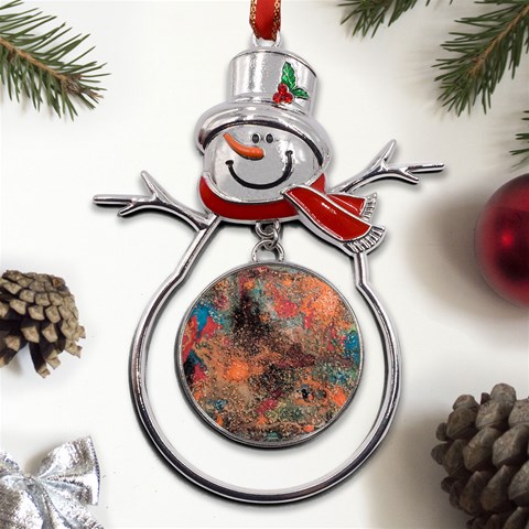 abstraction 22 Metal Snowman Ornament from ArtsNow.com Front