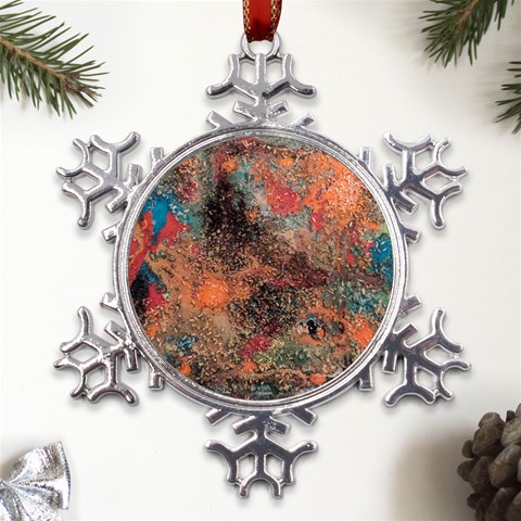 abstraction 22 Metal Large Snowflake Ornament from ArtsNow.com Front