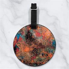 abstraction 22 Nappa Leather Luggage Tag Round from ArtsNow.com Back