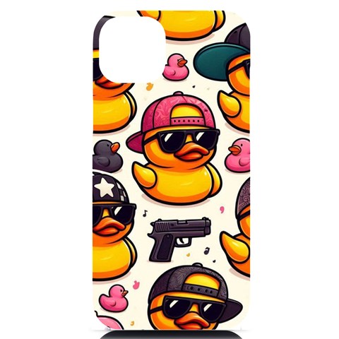 Gangster rubber ducky iPhone 14 Plus Black UV Print PC Hardshell Case from ArtsNow.com Front