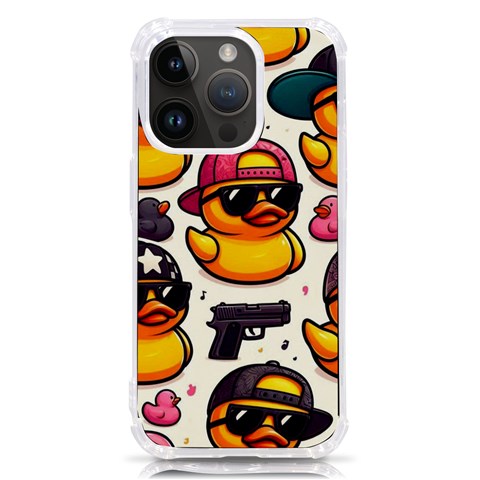 Gangster rubber ducky iPhone 14 Pro TPU UV Print Case from ArtsNow.com Front