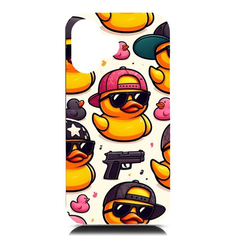 Gangster rubber ducky iPhone 16 Black UV Print PC Hardshell Case from ArtsNow.com Front