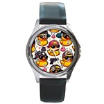 Gangster rubber ducky watch  Round Metal Watch