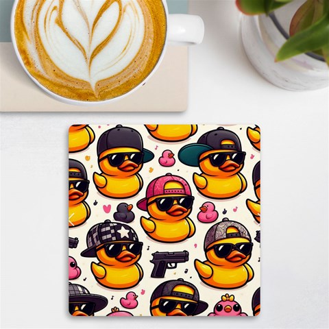 Gangster rubber ducky coasters UV Print Square Tile Coaster  from ArtsNow.com Front