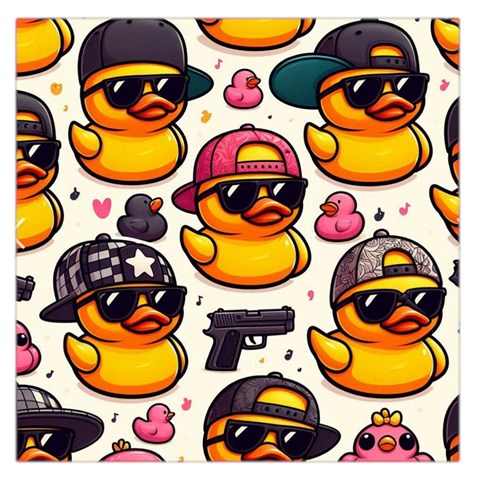 Gangster rubber ducky scarf 36  x 36  Square Satin Scarf from ArtsNow.com Front