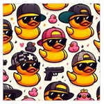 Gangster rubber ducky scarf 36  x 36  Square Satin Scarf
