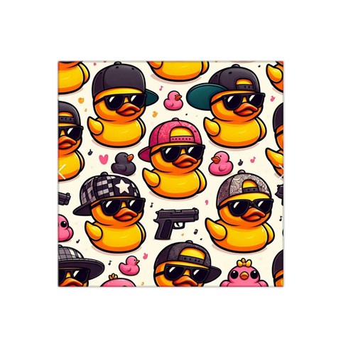 Gangster rubber ducky scarf 22  x 22  Satin Bandana Scarf from ArtsNow.com Front