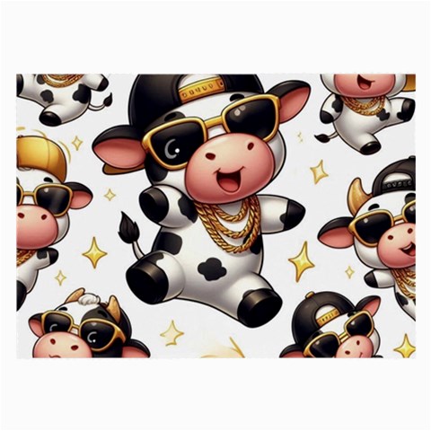 Dancing cow glasses cloths  Large Glasses Cloth (2 Sides) from ArtsNow.com Front