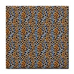Blue Brown Leopard Tile Coaster