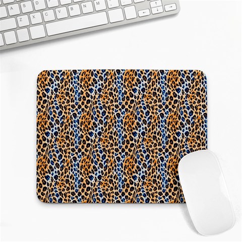Blue Brown Leopard Small Mousepad from ArtsNow.com Front