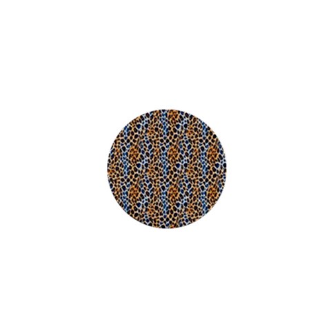 Blue Brown Leopard 1  Mini Buttons from ArtsNow.com Front