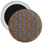 Blue Brown Leopard 3  Magnets