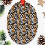 Blue Brown Leopard Ornament (Oval)