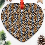 Blue Brown Leopard Ornament (Heart)
